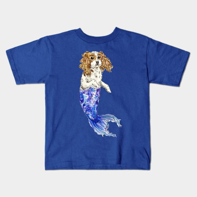 Beagle Mermaid Kids T-Shirt by aquabun